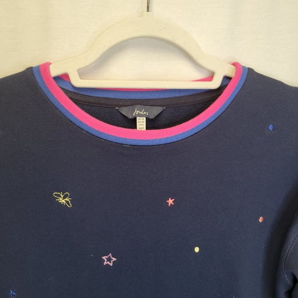 Joules Women's Size 6 Sweatshirt Crewneck Blue Embroidered - Picture 3 of 7